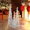 23.5", 31.25", & 39.25" Pre-Lit White & Silver Cone Artificial Christmas Tree Set, Clear LED Lights